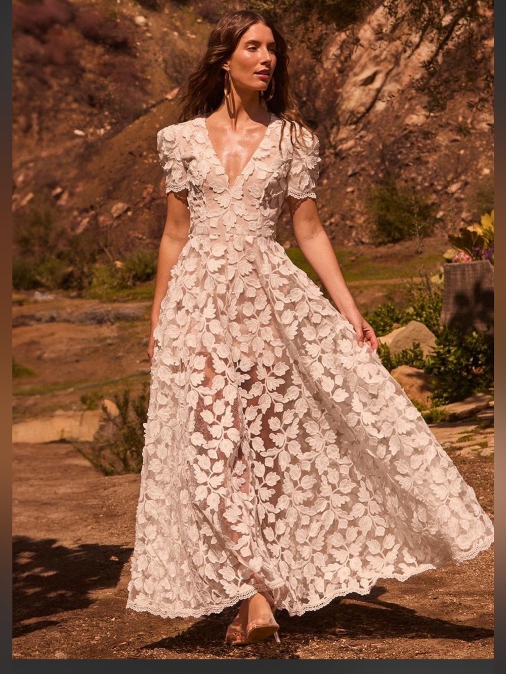 HELSI Clara Floral Appliqué Gown- size Medium